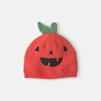 Baby Halloween Pumpkin Knit Hat - Orange