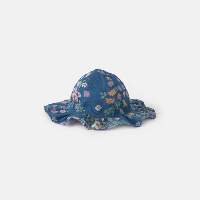 Baby Girl Floral Chambray Bucket Hat