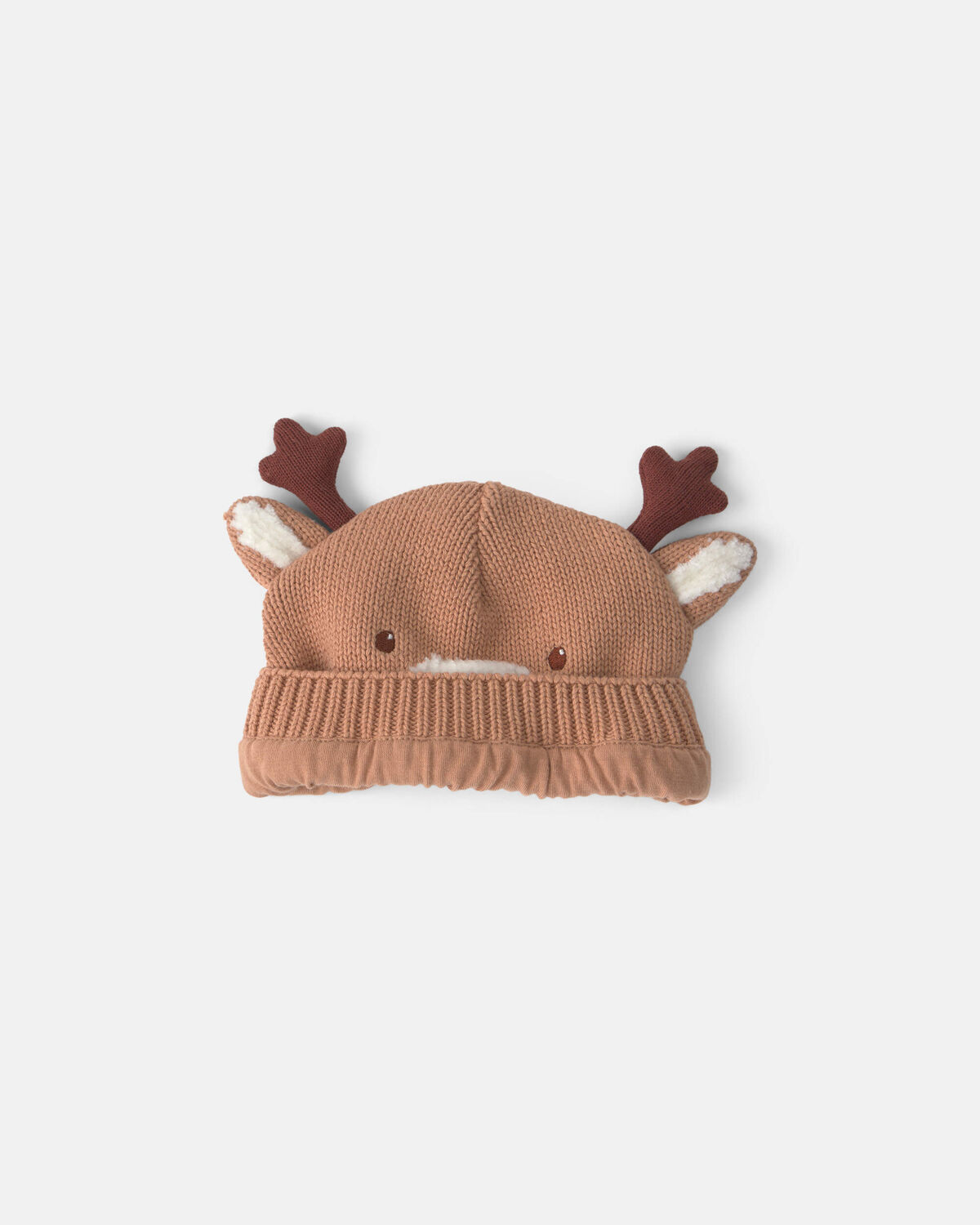 Baby Reindeer Christmas Knit Hat - Brown - Image 2