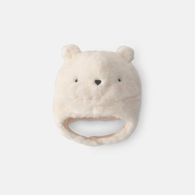 Baby Polar Bear Christmas Fleece Hat - Cream