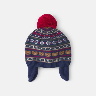 Baby Boy Pom Fair Isle Beanie