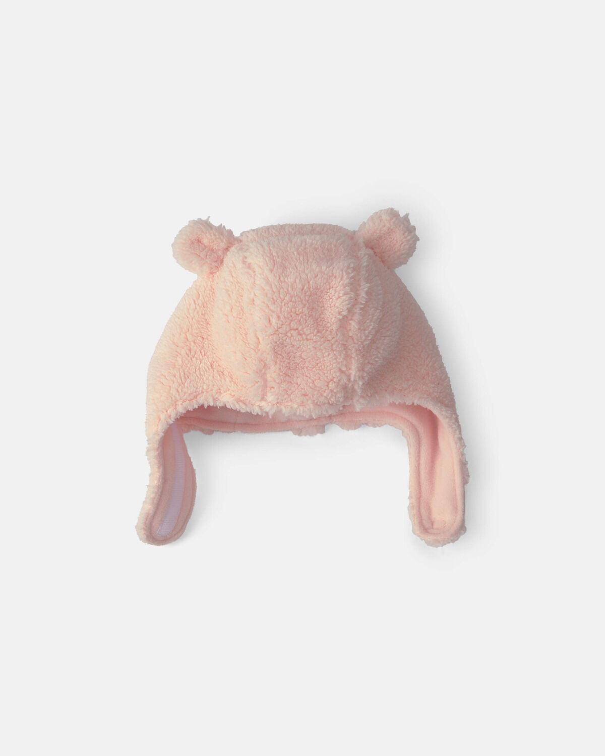 Baby Girl Bear Teddy Fleece Hat & Mitten Set - Pink - Image 2