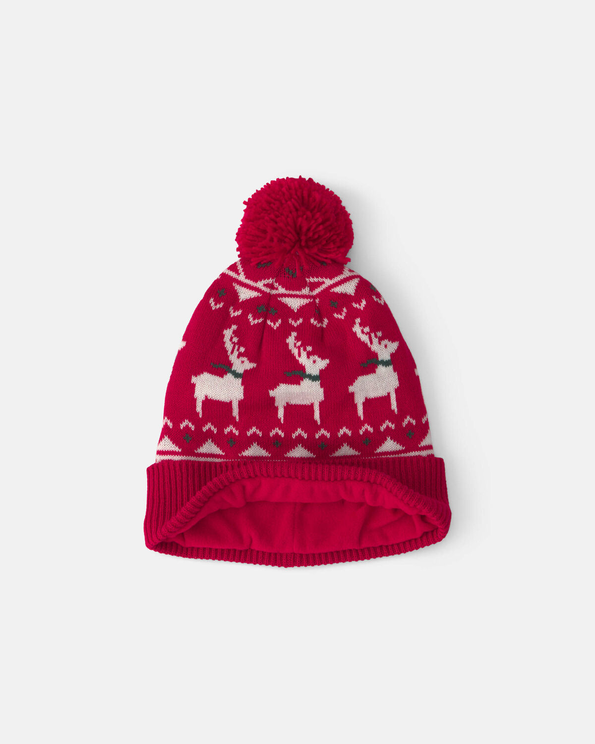 Baby 2-Piece Fair Isle Christmas Beanie & Glove Set - Red - Image 2