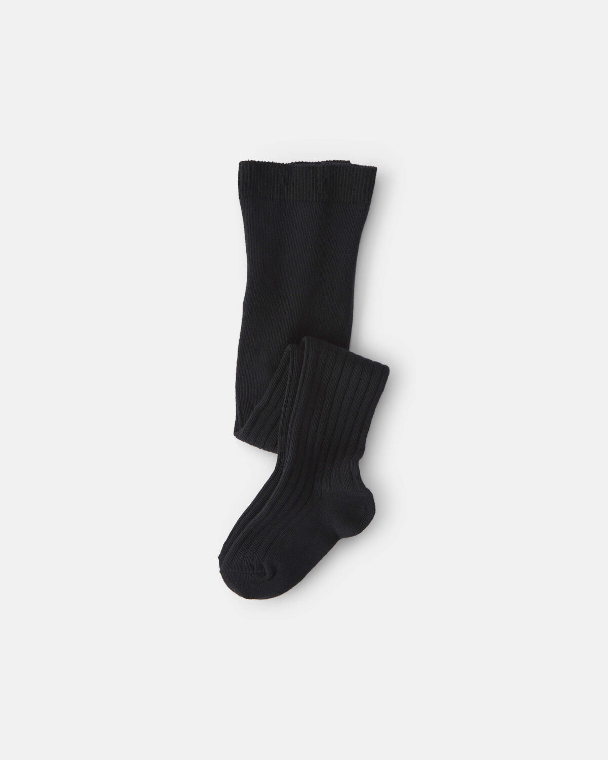 Baby Girl Ribbed Tights - Black