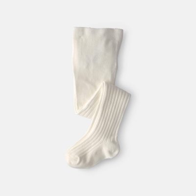 Baby Girl Ribbed Tights - Ivory