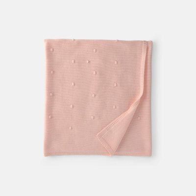 Baby Girl Knit Dot Blanket - Pink