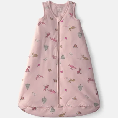 Baby Girl Woodland 2-Way Zip PurelySoft™ Wearable Blanket - Pink