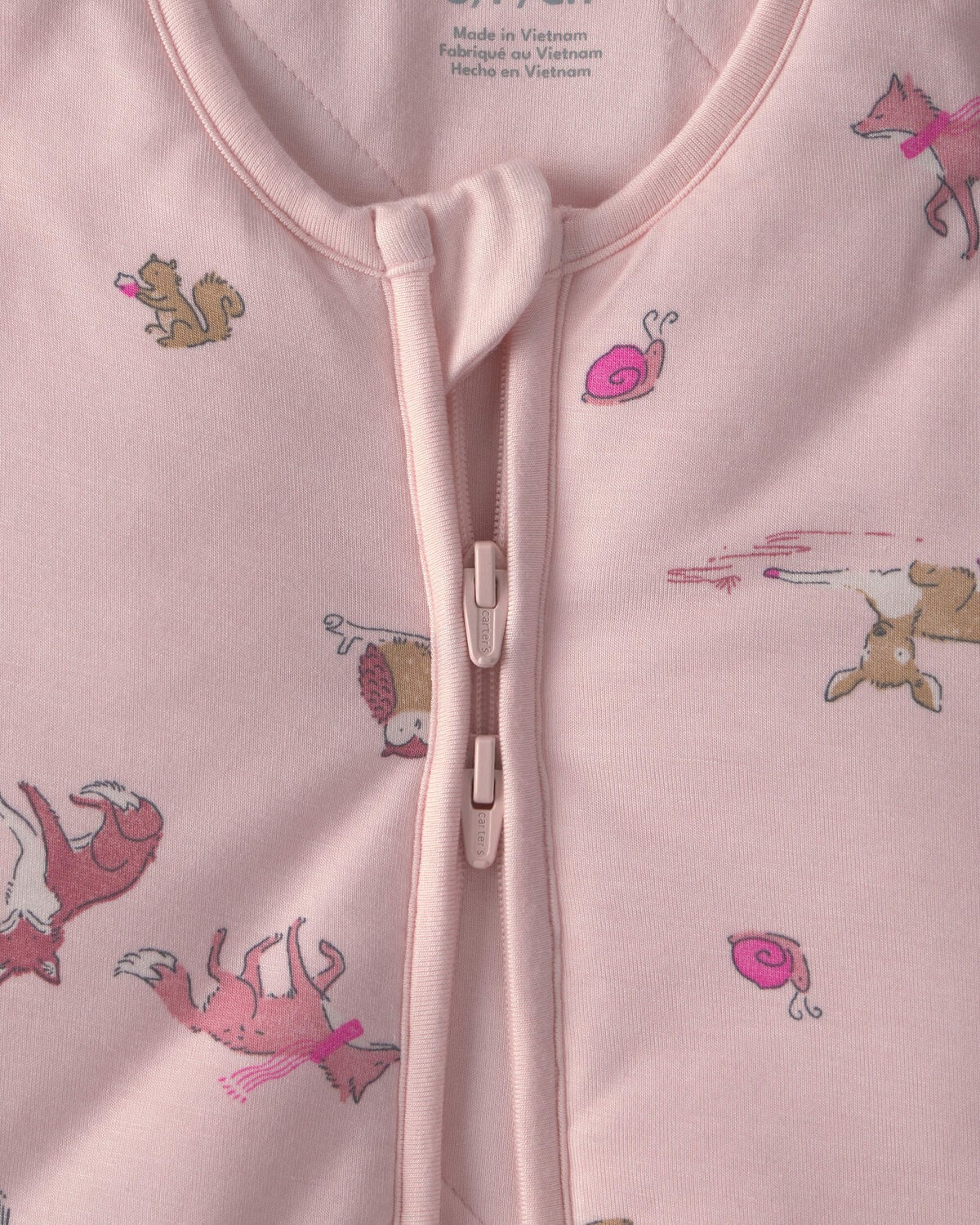 Baby Girl Woodland 2-Way Zip PurelySoft™ Wearable Blanket - Pink - Image 2
