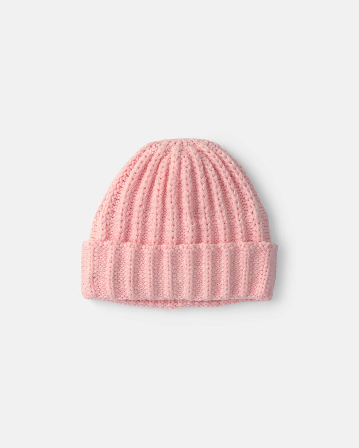 Baby Girl Ribbed Beanie - Light Pink