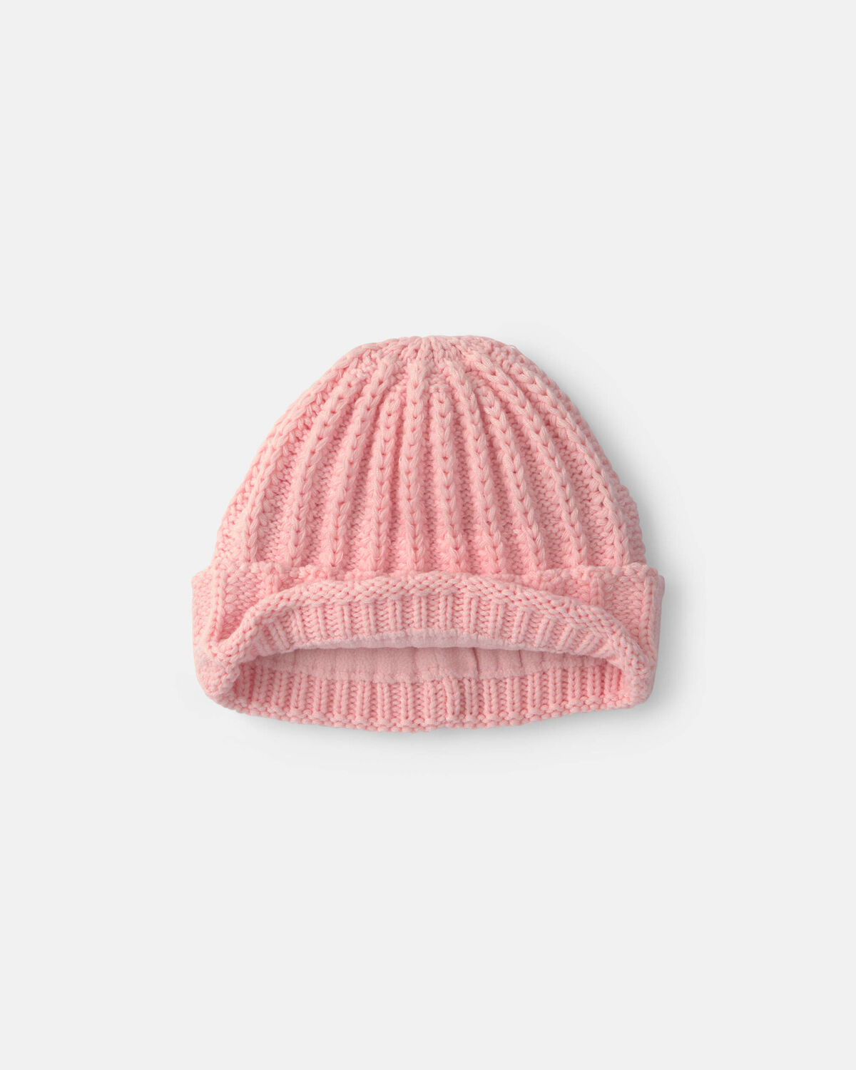 Baby Girl Ribbed Beanie - Light Pink - Image 2