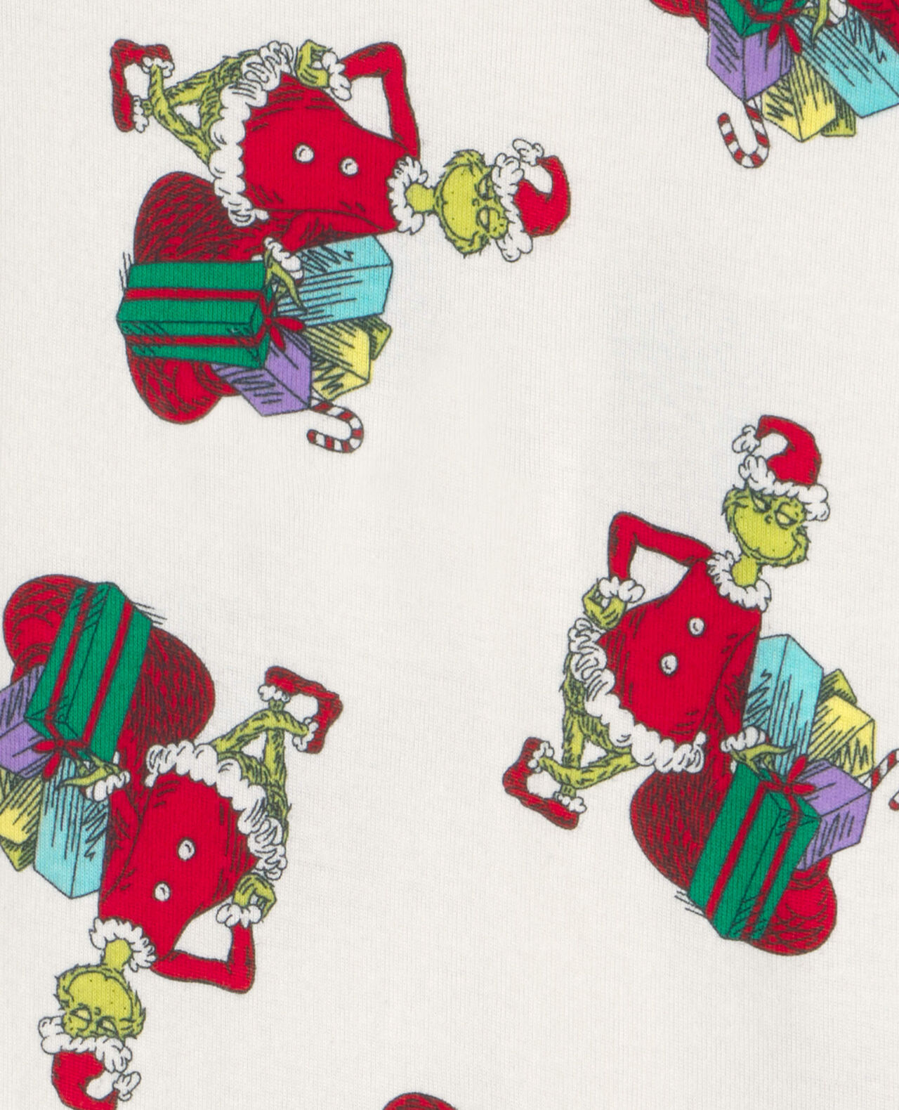 Baby 1-Piece Stitch Christmas 2-Way Zip 100% Cotton Snug Fit Footed Pajama - Ivory - Image 7