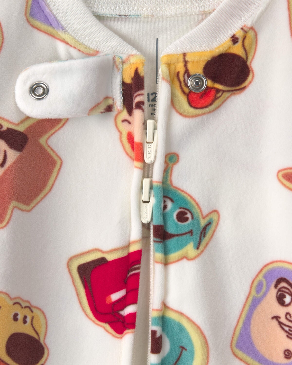 Baby Boy 1-Piece Pixar 2-Way Zip DreamPlush Snug Fit Footed Pajama - Cream - Image 3