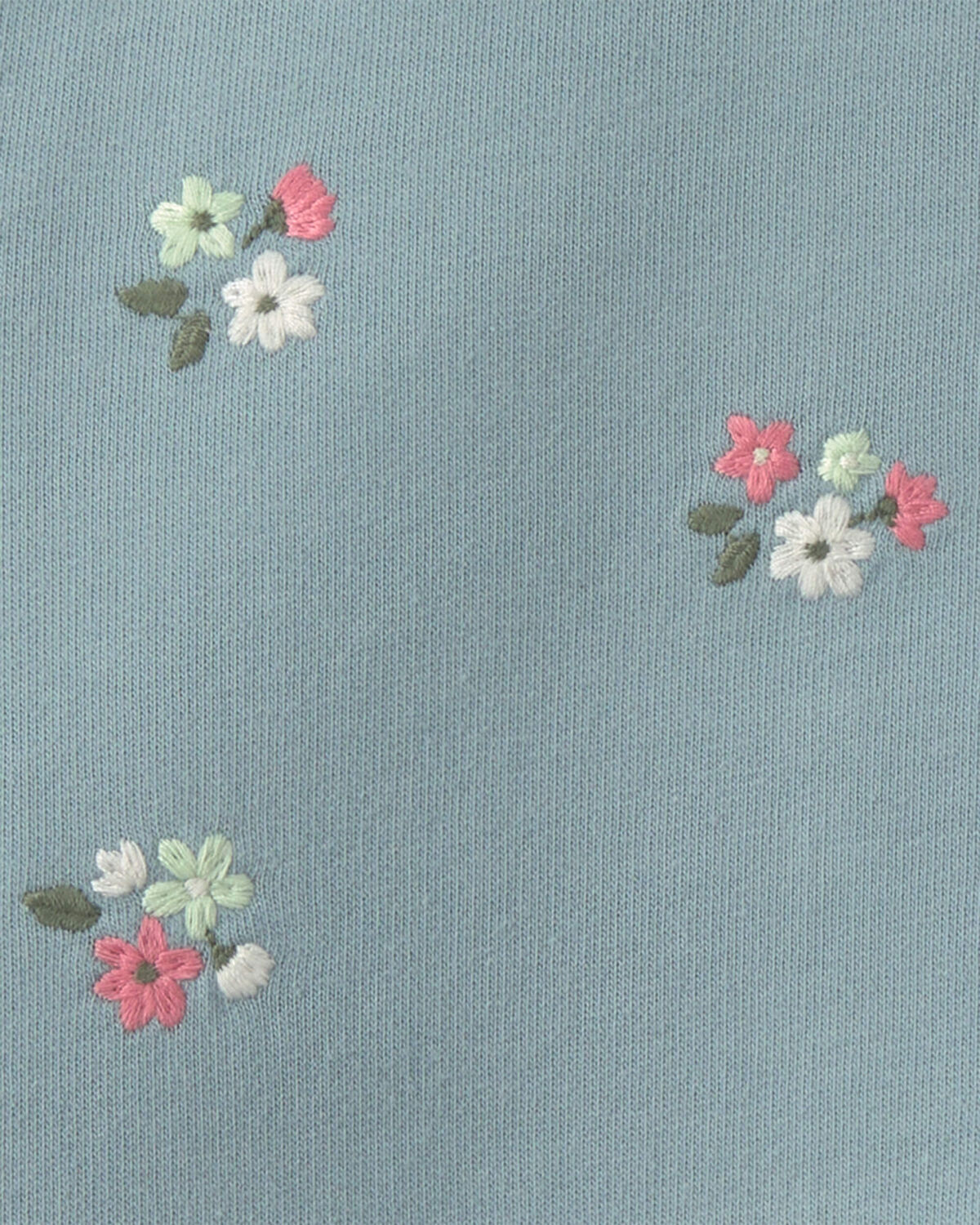 Baby Girl 3-Piece Floral French Terry Layering Set - Blue - Image 3