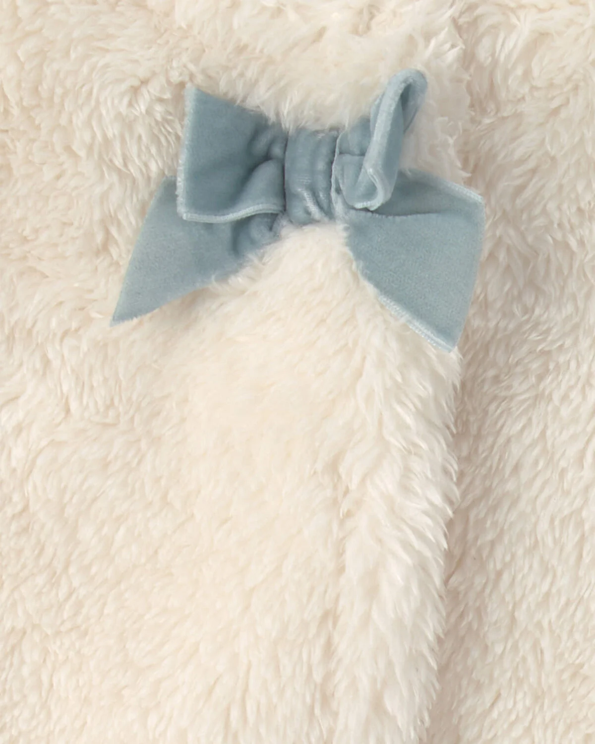 Baby Girl 3-Piece Floral Teddy Fleece Layering Set - Blue/Cream - Image 3