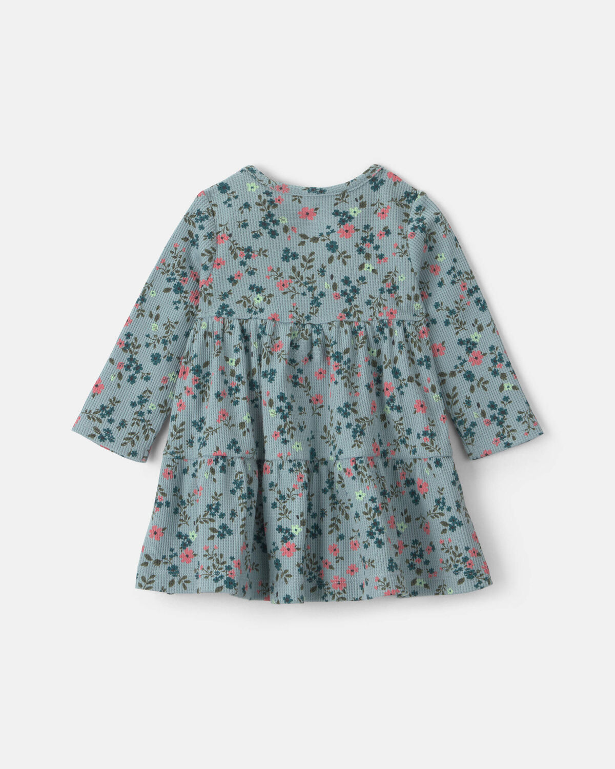Baby Girl 3-Piece Floral Thermal Dress Set - Blue - Image 2