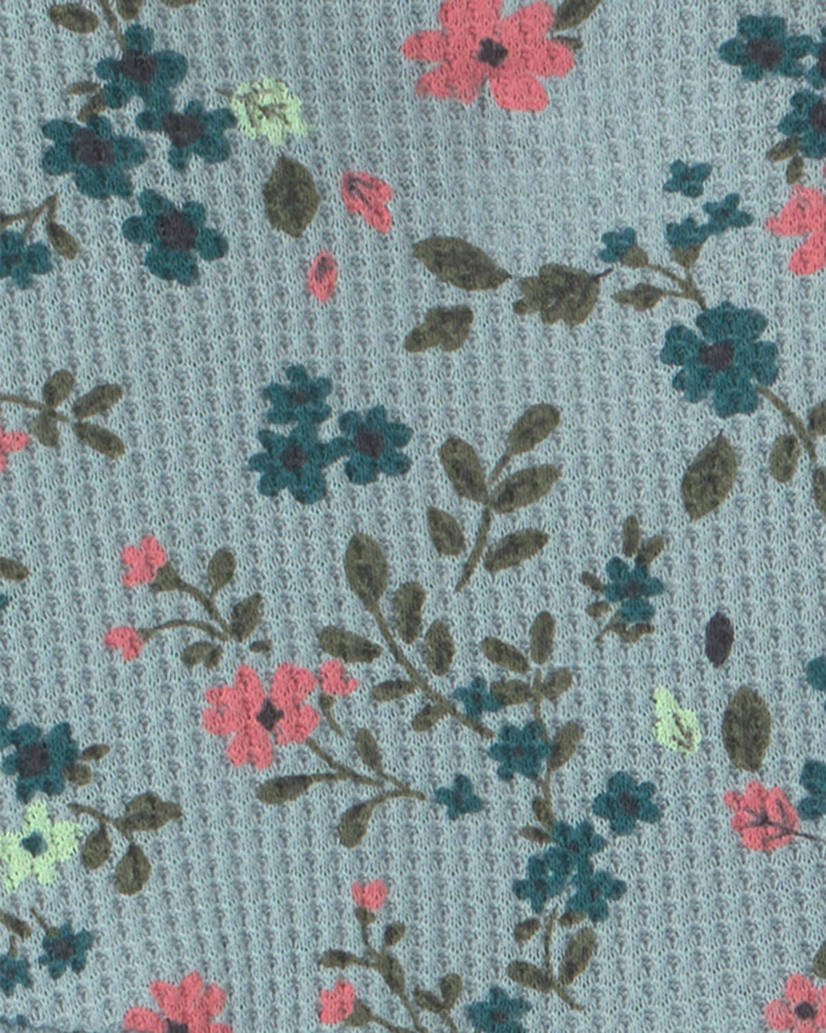 Baby Girl 3-Piece Floral Thermal Dress Set - Blue - Image 3