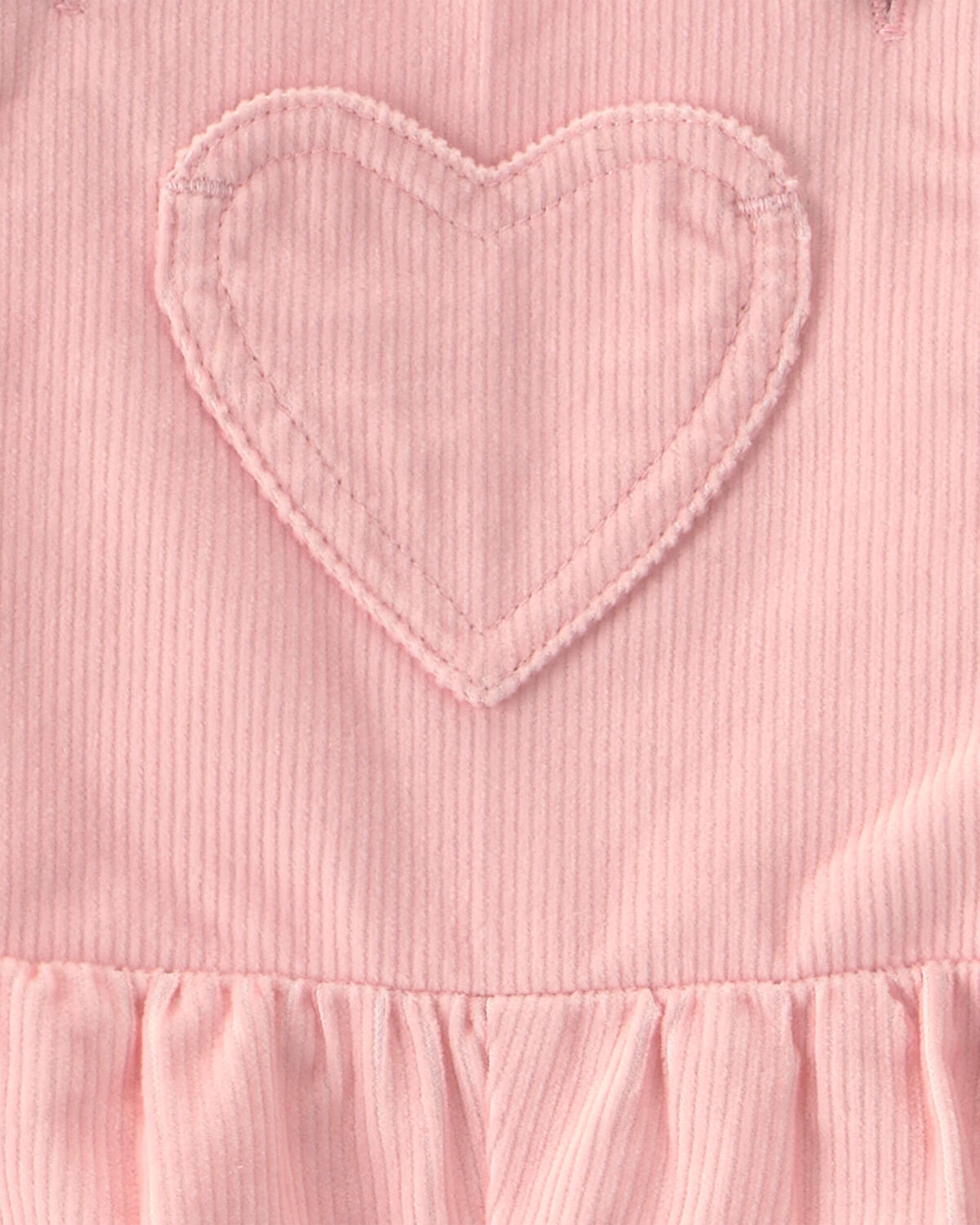 Baby Girl 2-Piece Heart Corduroy Overall Set - Pink - Image 4