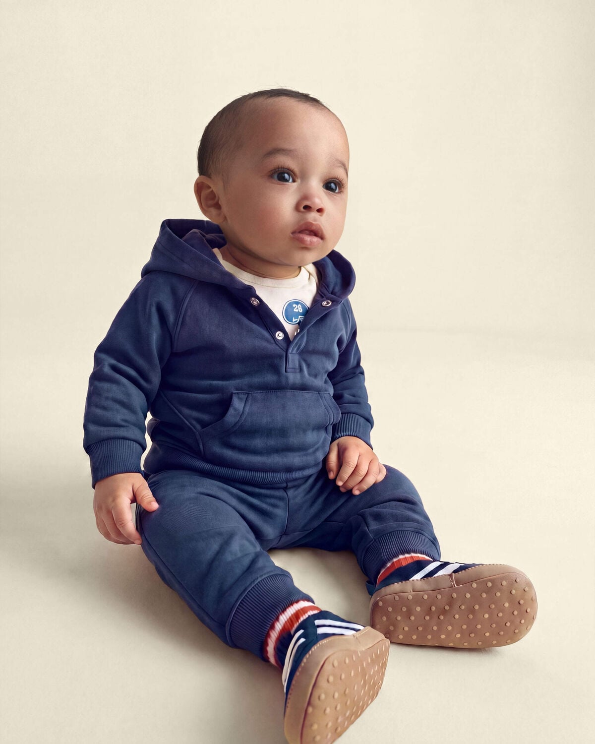 Baby Boy 3-Piece Football French Terry Layering Set - Navy Blue - Image 5