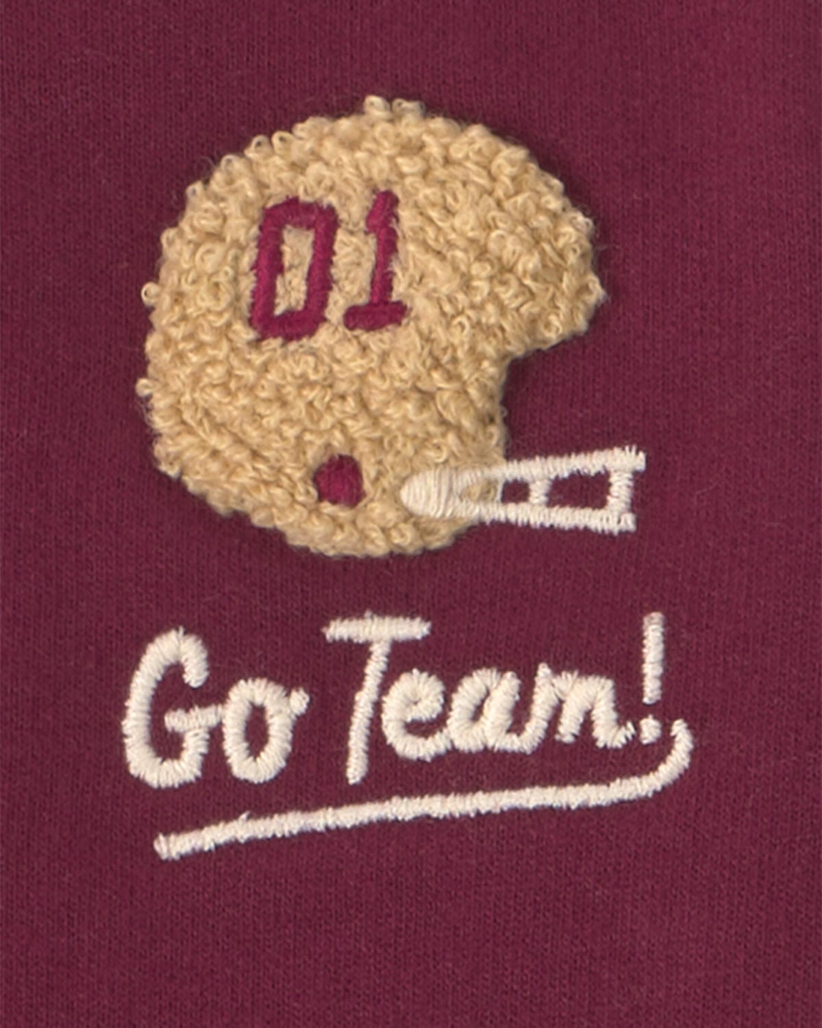 Baby Boy 3-Piece 'Go Team' Football French Terry Layering Set - Maroon - Image 5