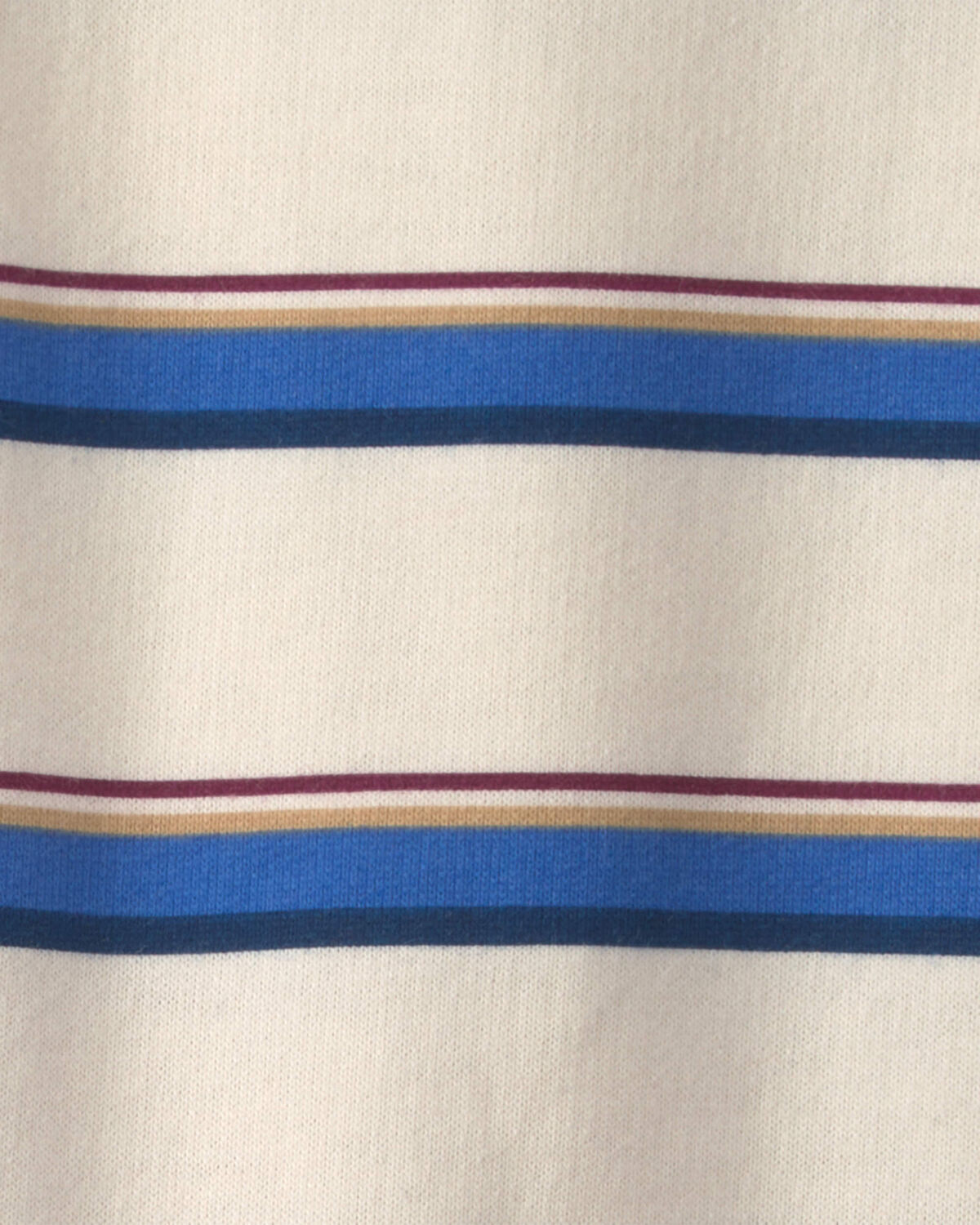 Baby Boy Striped French Terry Long-Sleeve Jumpsuit - Blue/Cream - Image 5