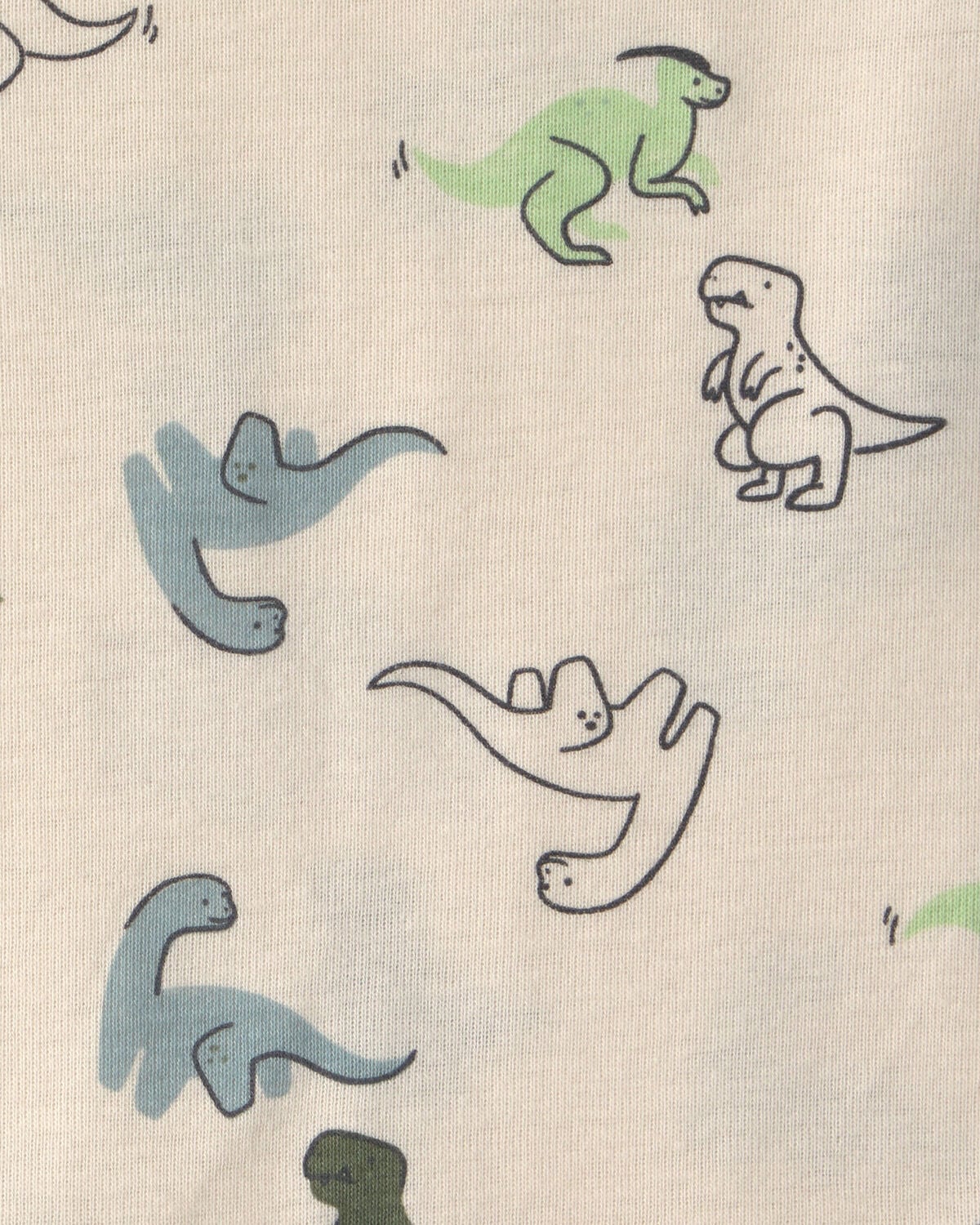 Baby Boy 3-Piece Dinosaur Quilted French Terry Layering Set - Olive Green - Image 3