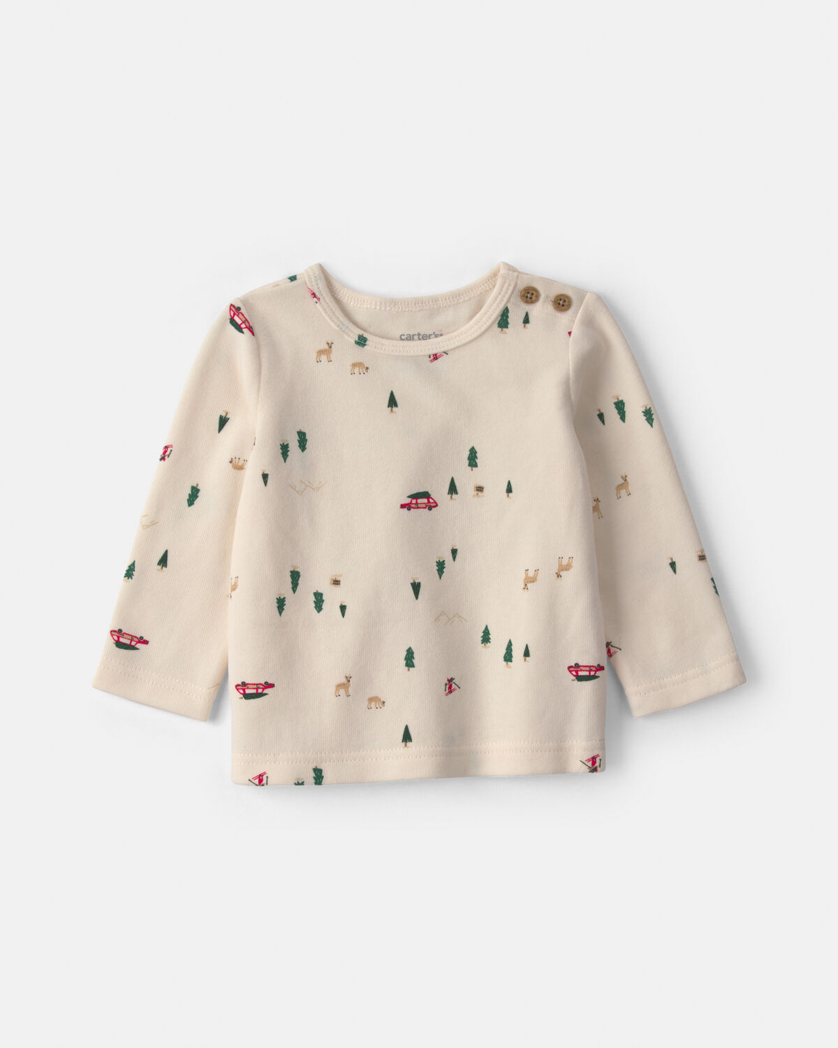Baby Girl 3-Piece Christmas Tree Long-Sleeve Sweater Dress Set - Red/Cream - Image 3