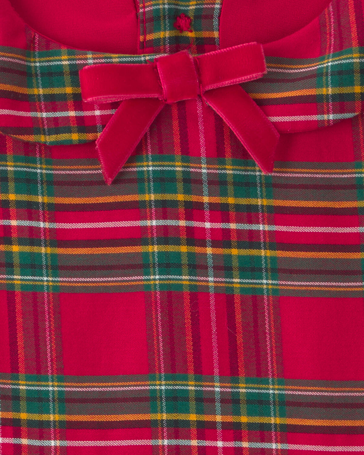 Baby Girl Holiday Plaid Short-Sleeve Dress - Red - Image 4