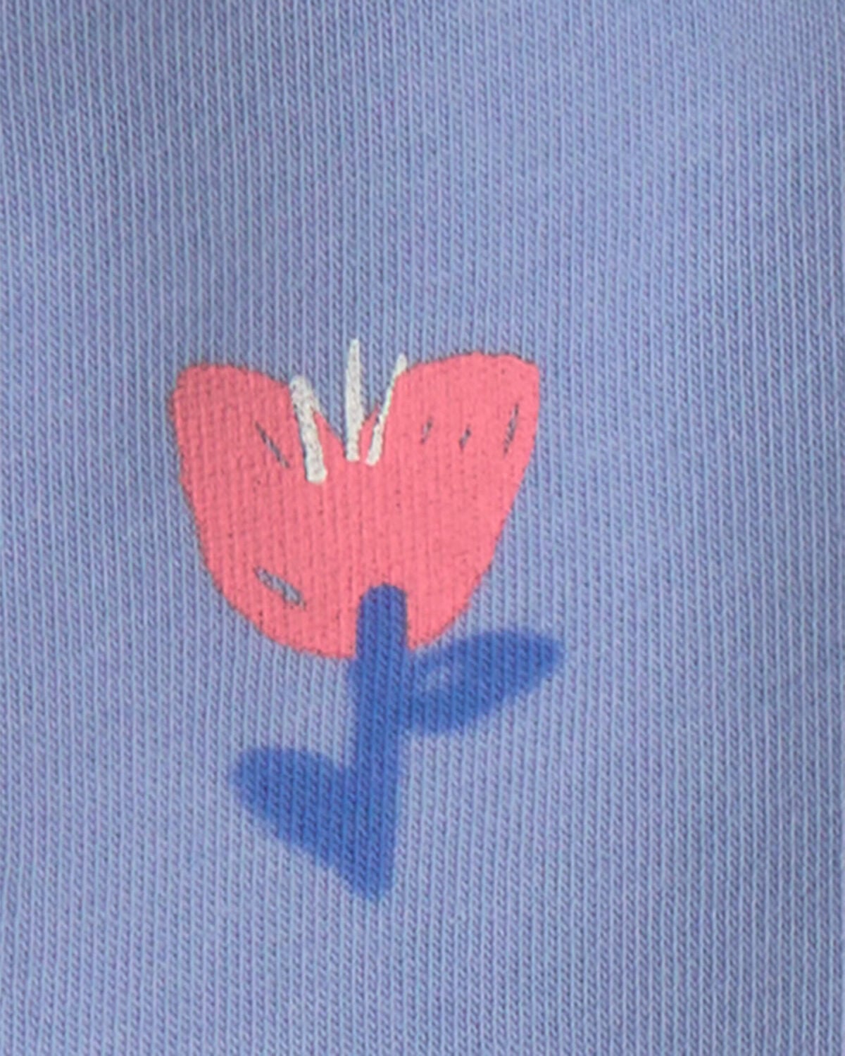 Baby Girl Floral Fleece Zip-Up Hoodie - Blue - Image 2