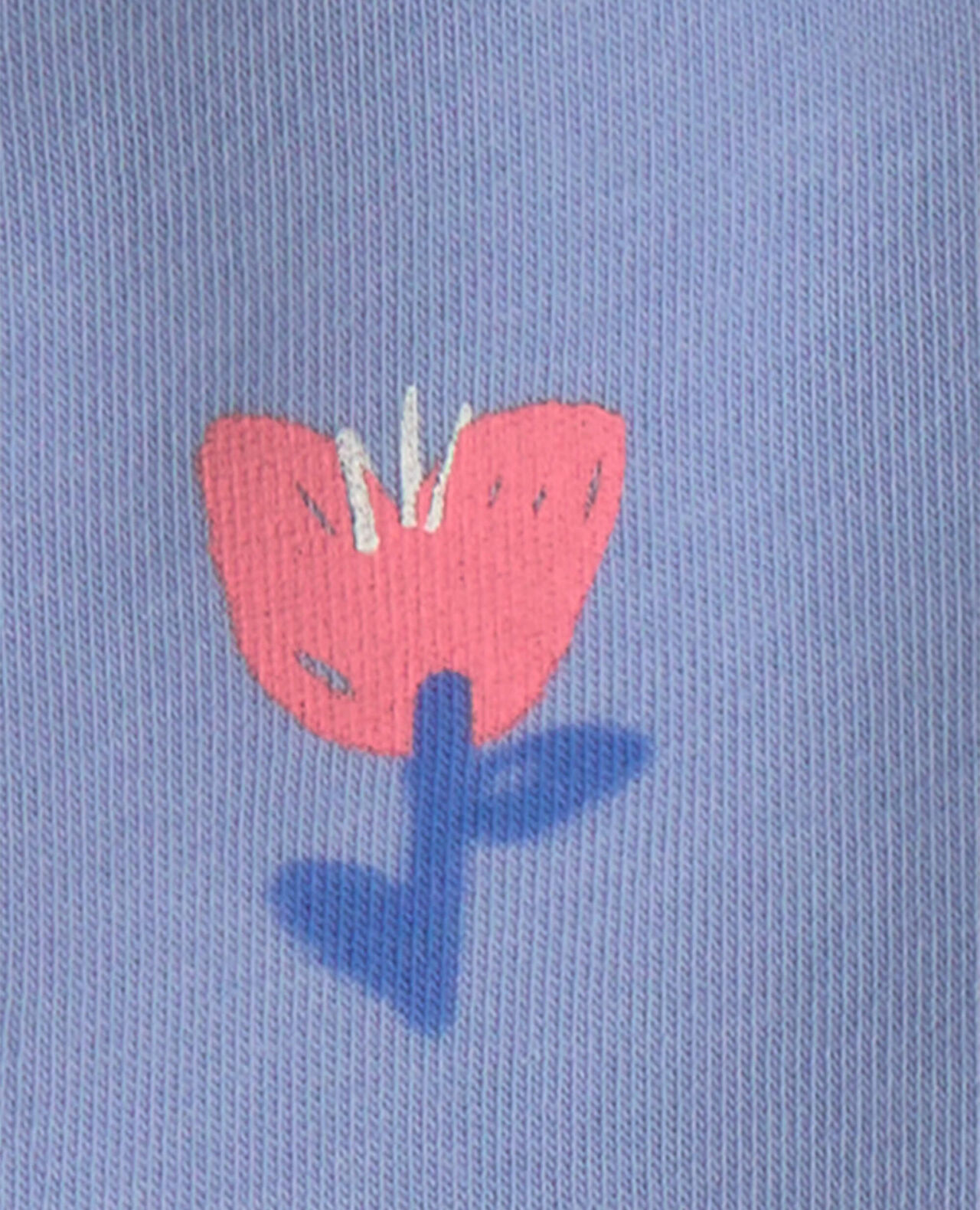 Baby Girl Floral Fleece Zip-Up Hoodie - Blue - Image 3