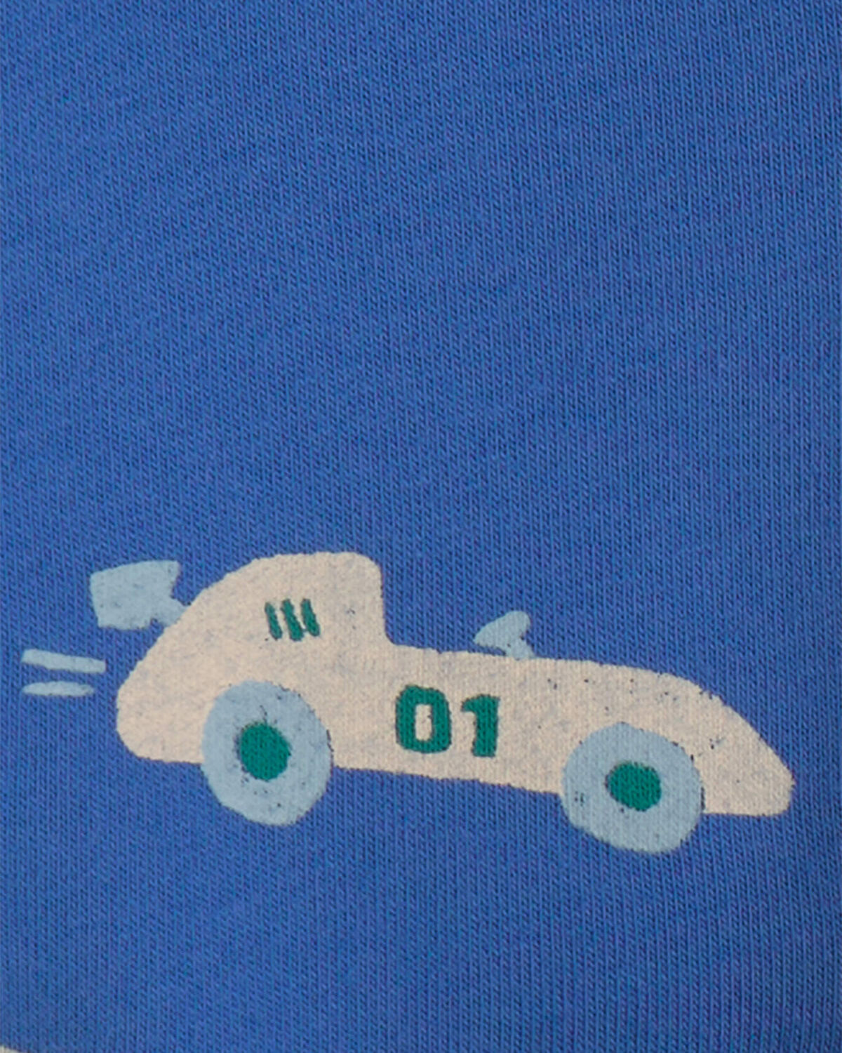 Baby Boy Racecar Fleece Zip-Up Hoodie - Blue - Image 2