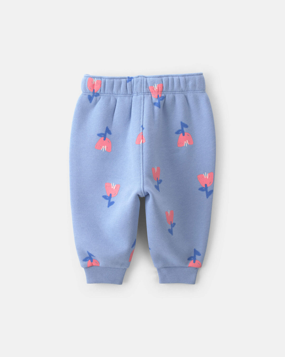 Baby Girl Floral Fleece Pants - Blue - Image 2