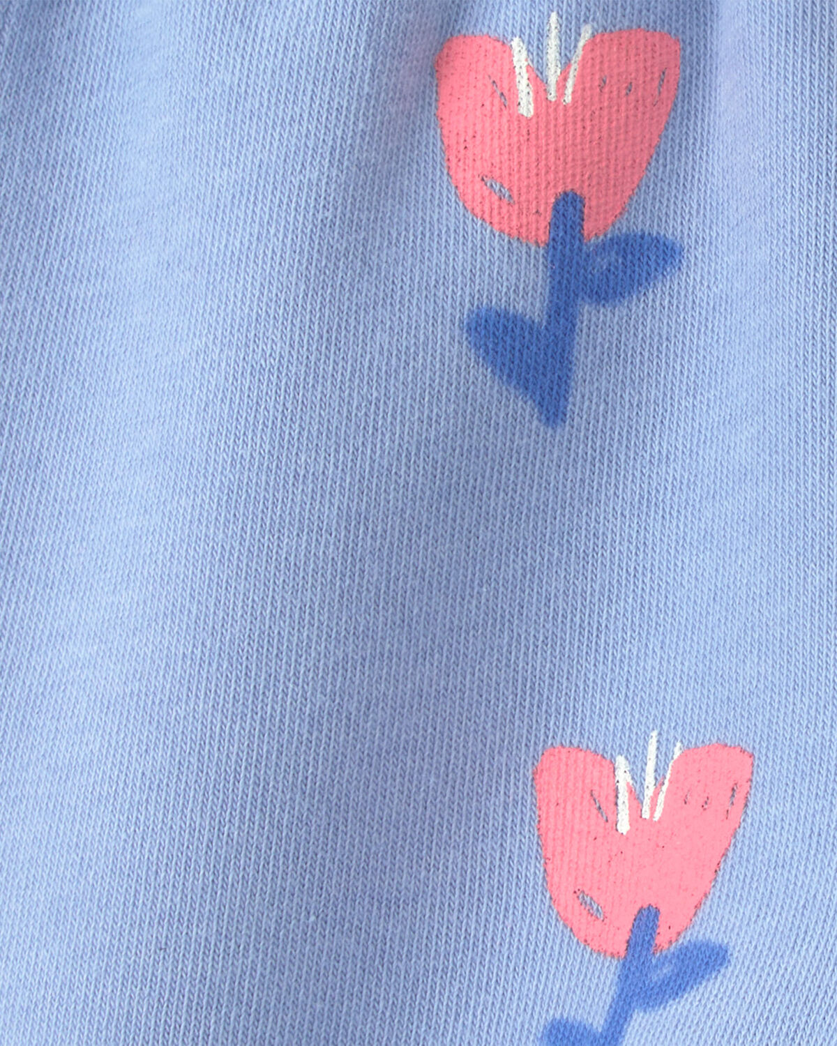 Baby Girl Floral Fleece Pants - Blue - Image 3