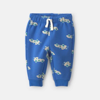 Baby Boy Racecar Fleece Pants - Blue