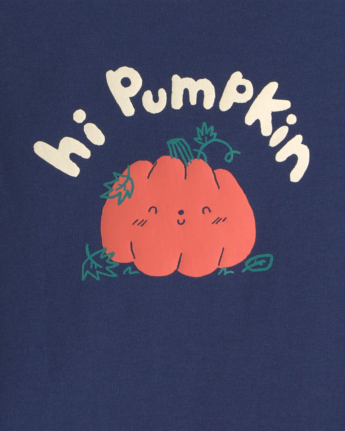 Baby Boy 'Hi Pumpkin' Long-Sleeve Graphic Bodysuit - Navy Blue - Image 2