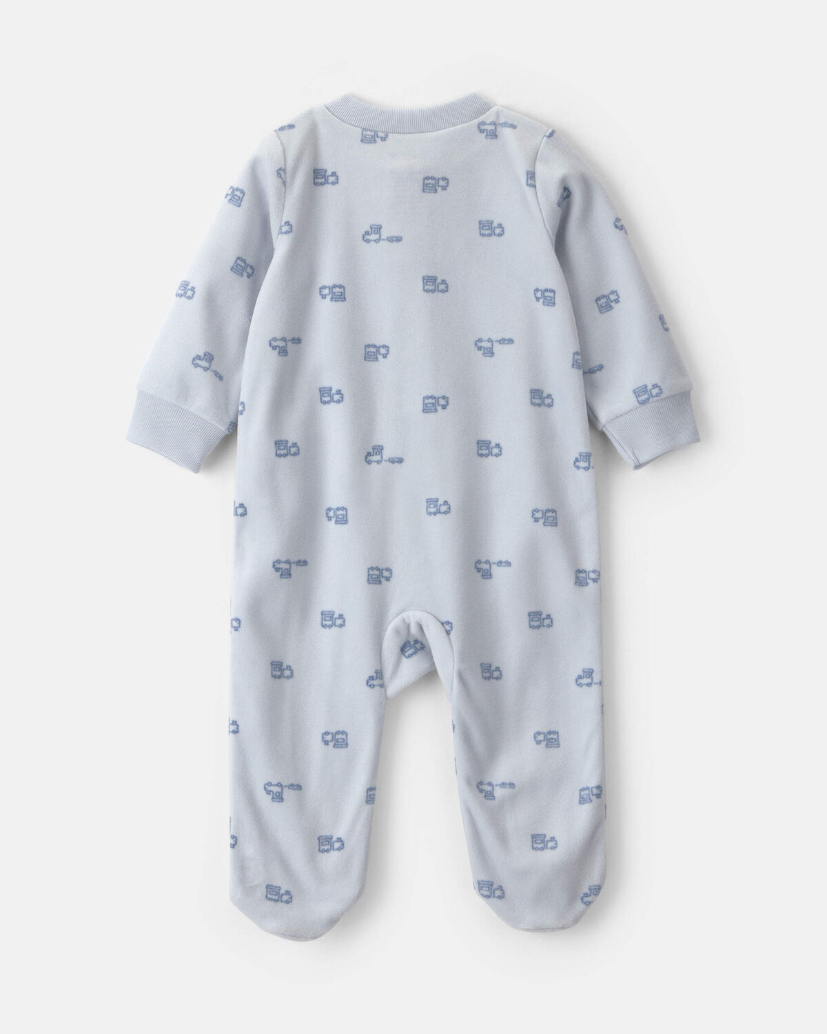 Baby Boy 'Baby Brother' Fleece 2-Way Zip Sleep & Play Pajamas - Blue - Image 2