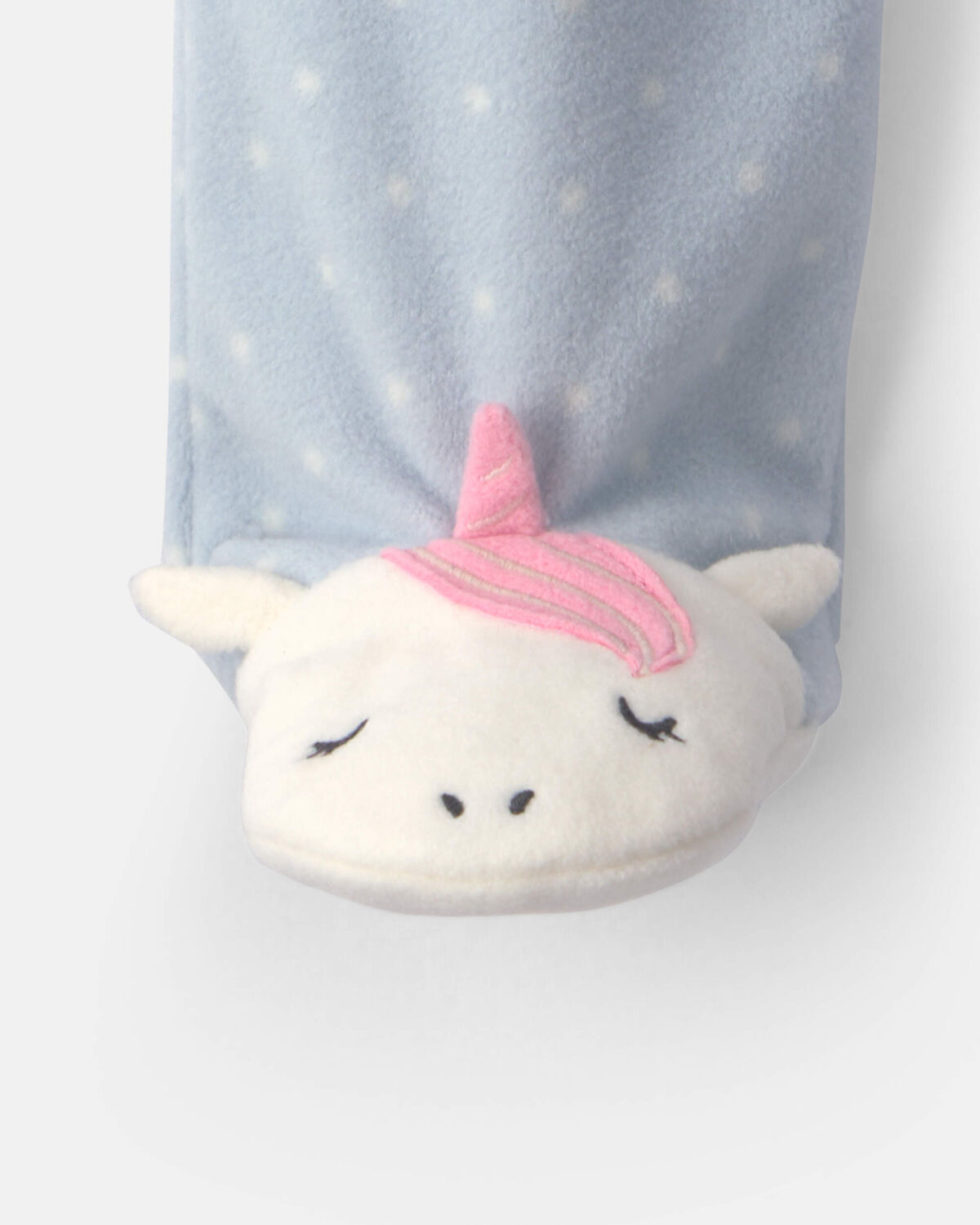 Baby Girl Unicorn Fleece 2-Way Zip Sleep & Play Pajamas - Blue - Image 4