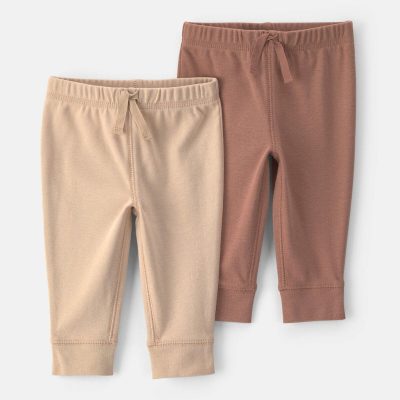 Baby 2-Pack Cotton Pull-On Pants - Brown