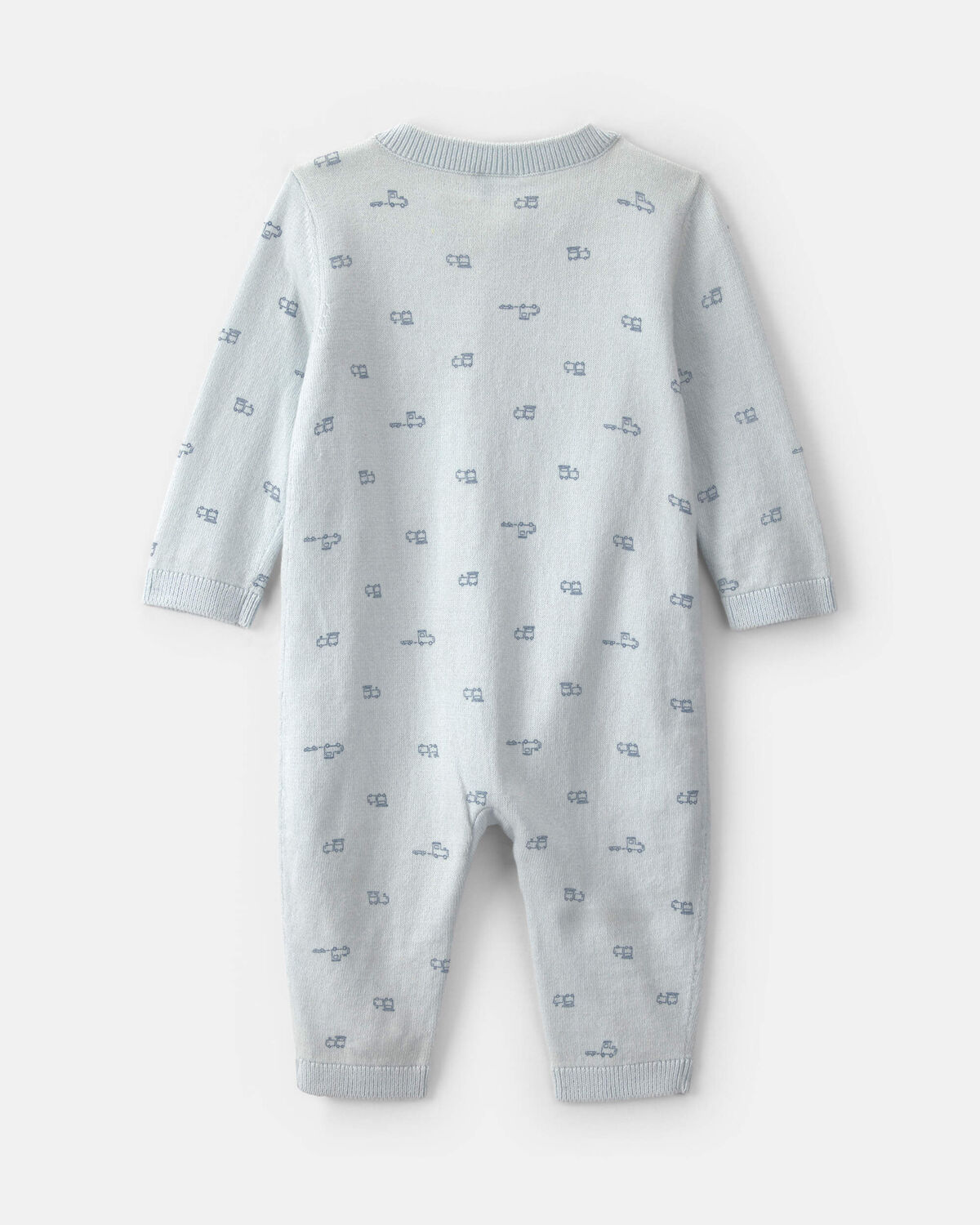 Baby Boy Train 2-Way Zip Long-Sleeve Jumpsuit - Blue - Image 2