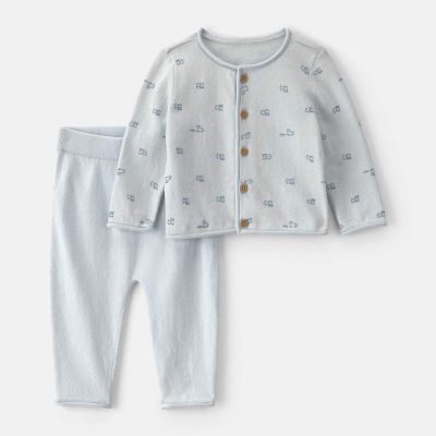 Baby Boy 2-Piece Train Long-Sleeve Top & Pant Set - Blue