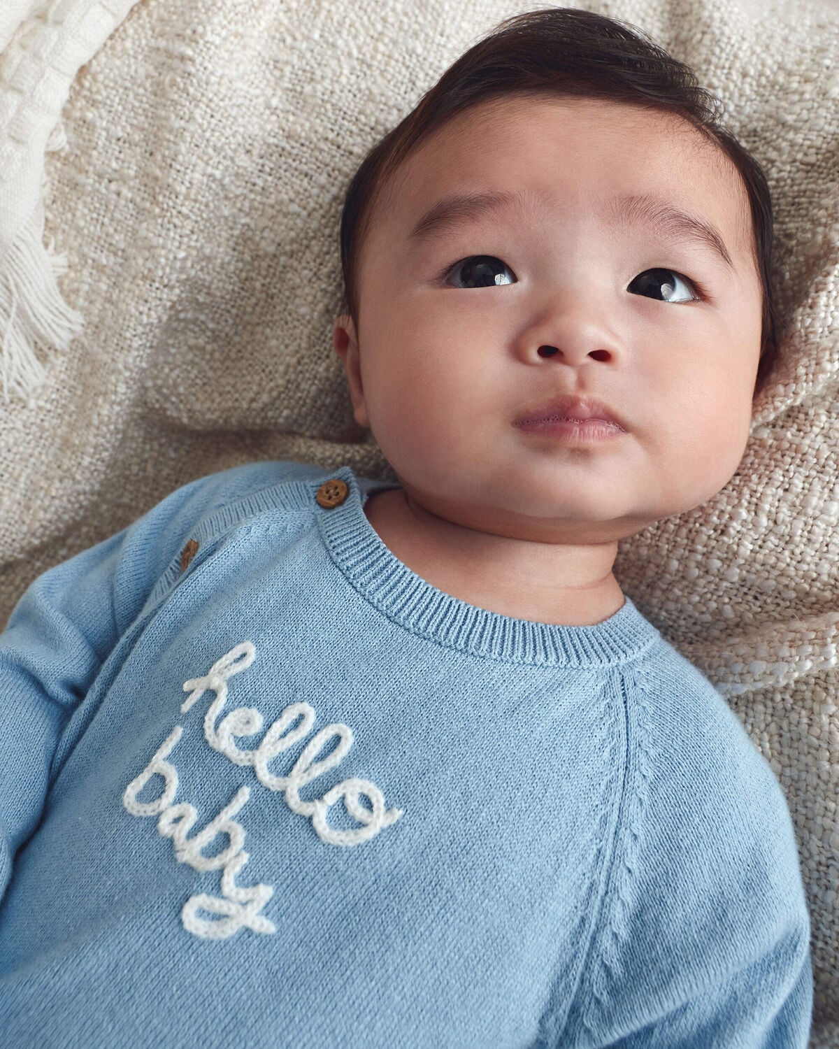 Baby Boy 2-Piece 'Hello Baby' Long-Sleeve Top & Pant Set - Blue - Image 3