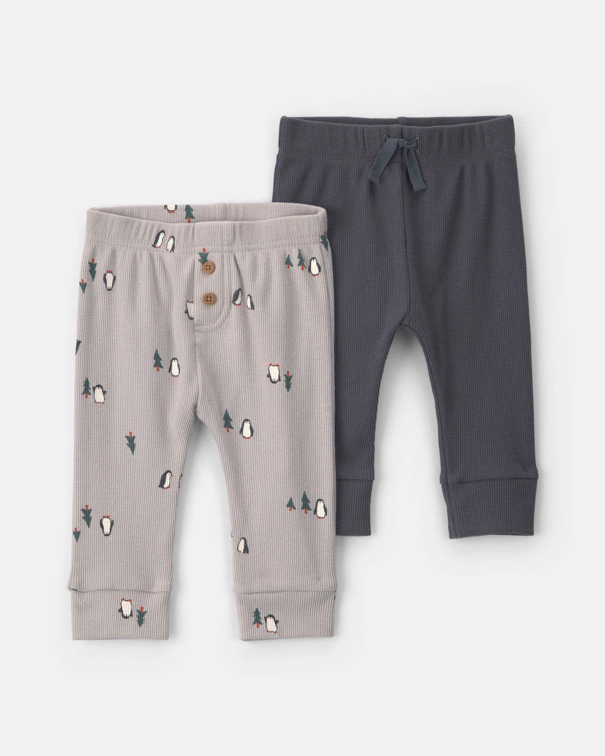 Baby Boy 2-Pack Dog Striped Pull-On Pants - Brown/Green - Image 6