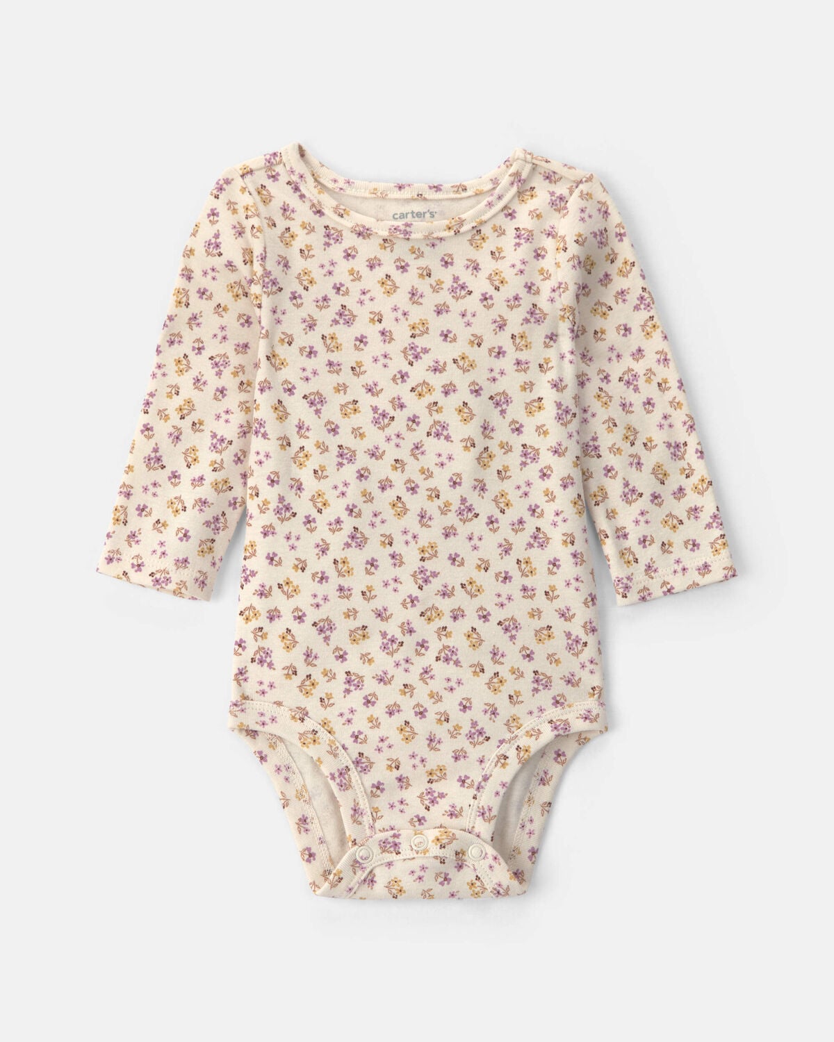Baby Girl 2-Piece Fox Velvety Long-Sleeve Dress Set - Purple/Cream - Image 3