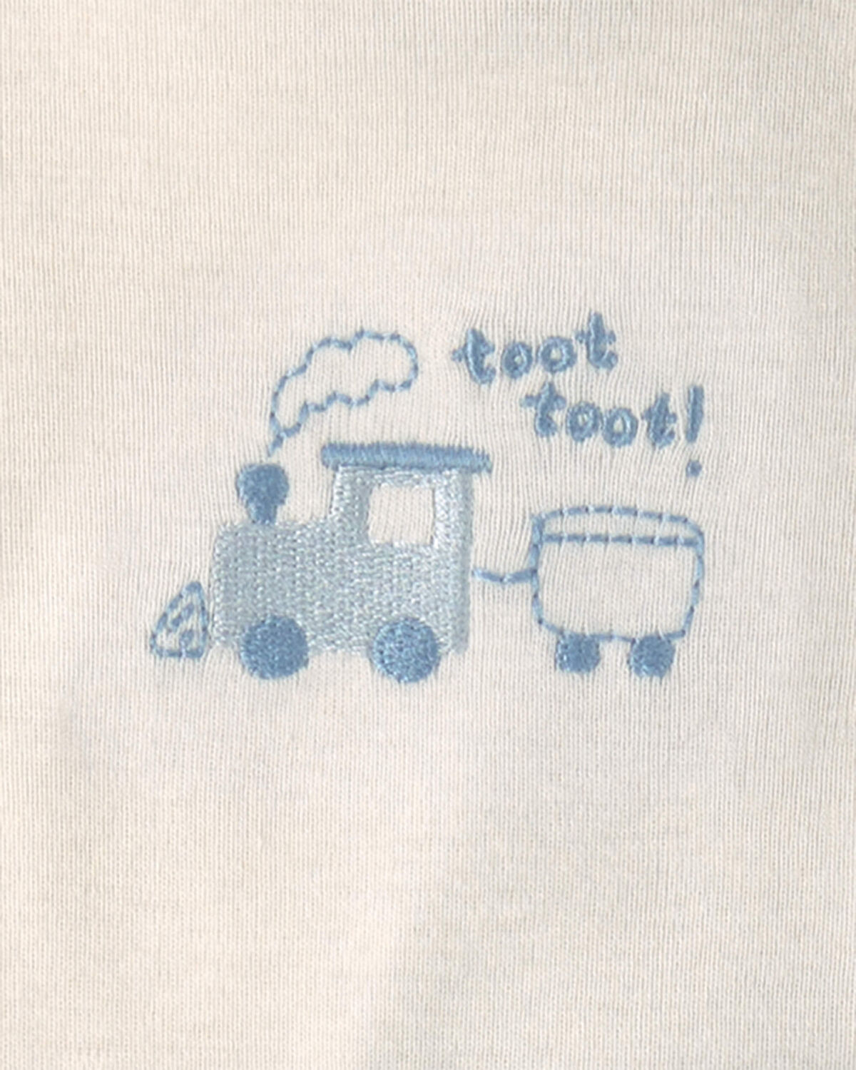 Baby Boy 3-Piece Train Long-Sleeve Bodysuit & Pant Set - Blue/Cream - Image 3