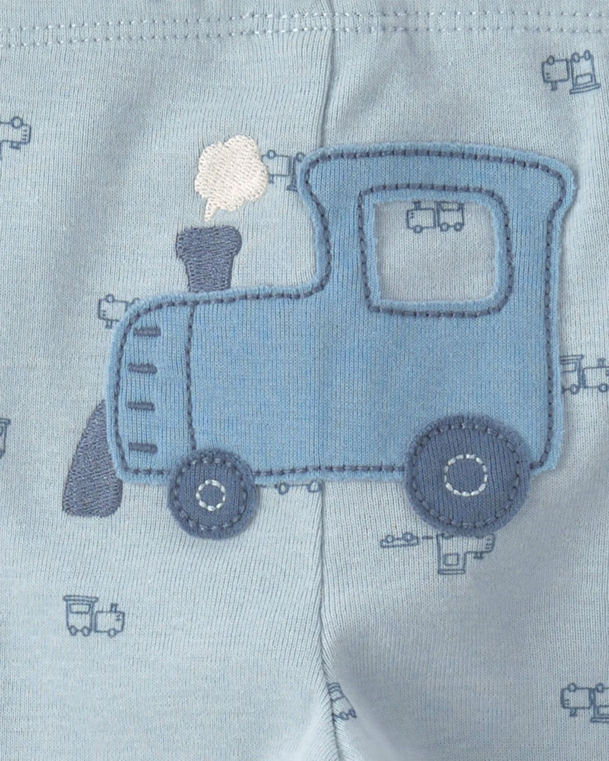 Baby Boy 3-Piece Train Long-Sleeve Bodysuit & Pant Set - Blue/Cream - Image 5