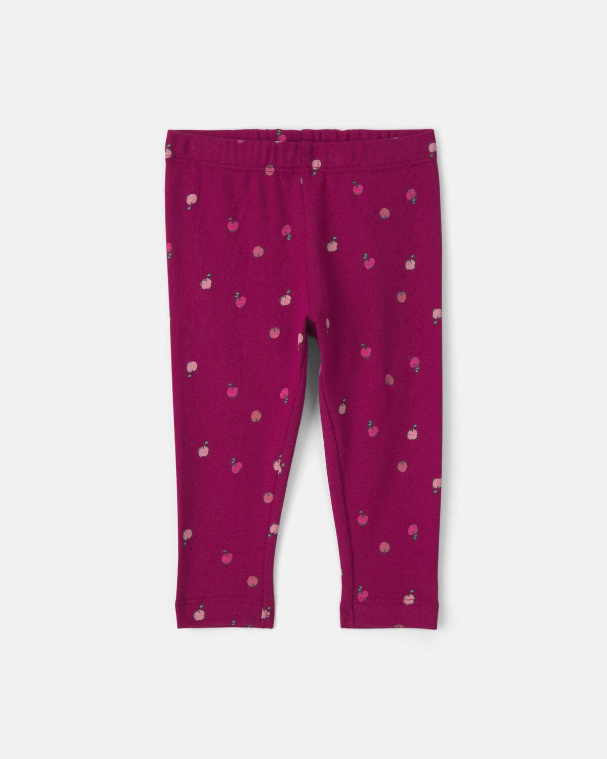 Baby Girl 3-Piece Apple Long-Sleeve Bodysuit & Pant Set - Burgundy/Pink - Image 2
