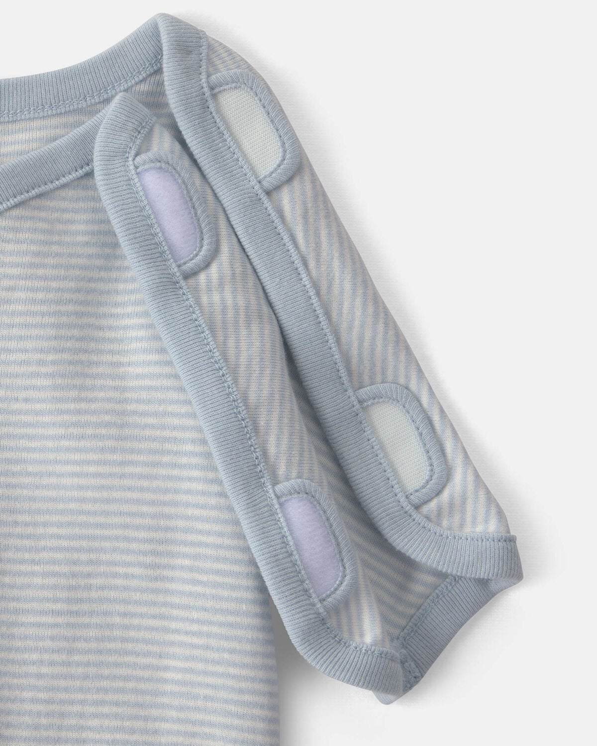 Baby Boy Striped 100% Cotton Sleep & Play Pajama - Blue - Image 2