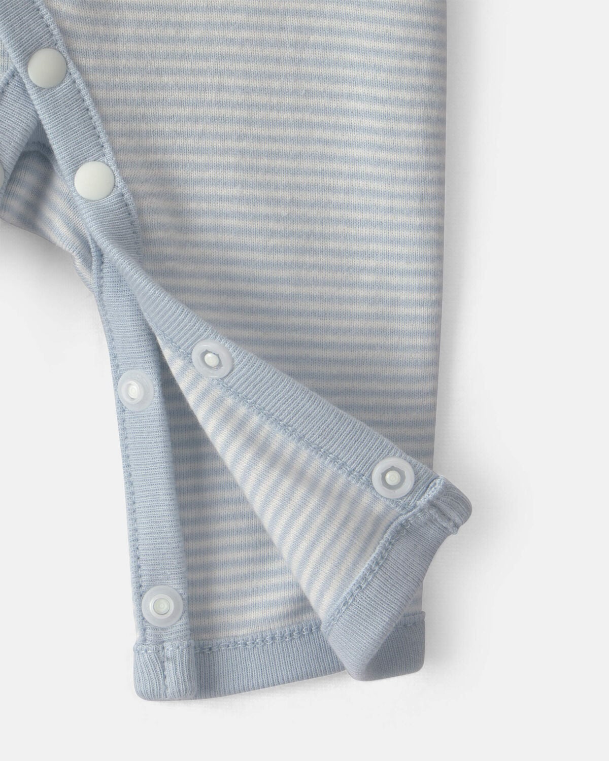 Baby Boy Striped 100% Cotton Sleep & Play Pajama - Blue - Image 3