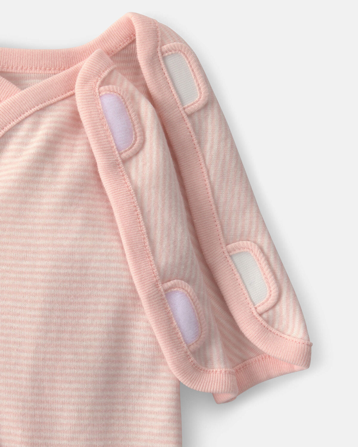 Baby Girl Striped 100% Cotton Sleep & Play Pajama - Pink - Image 2