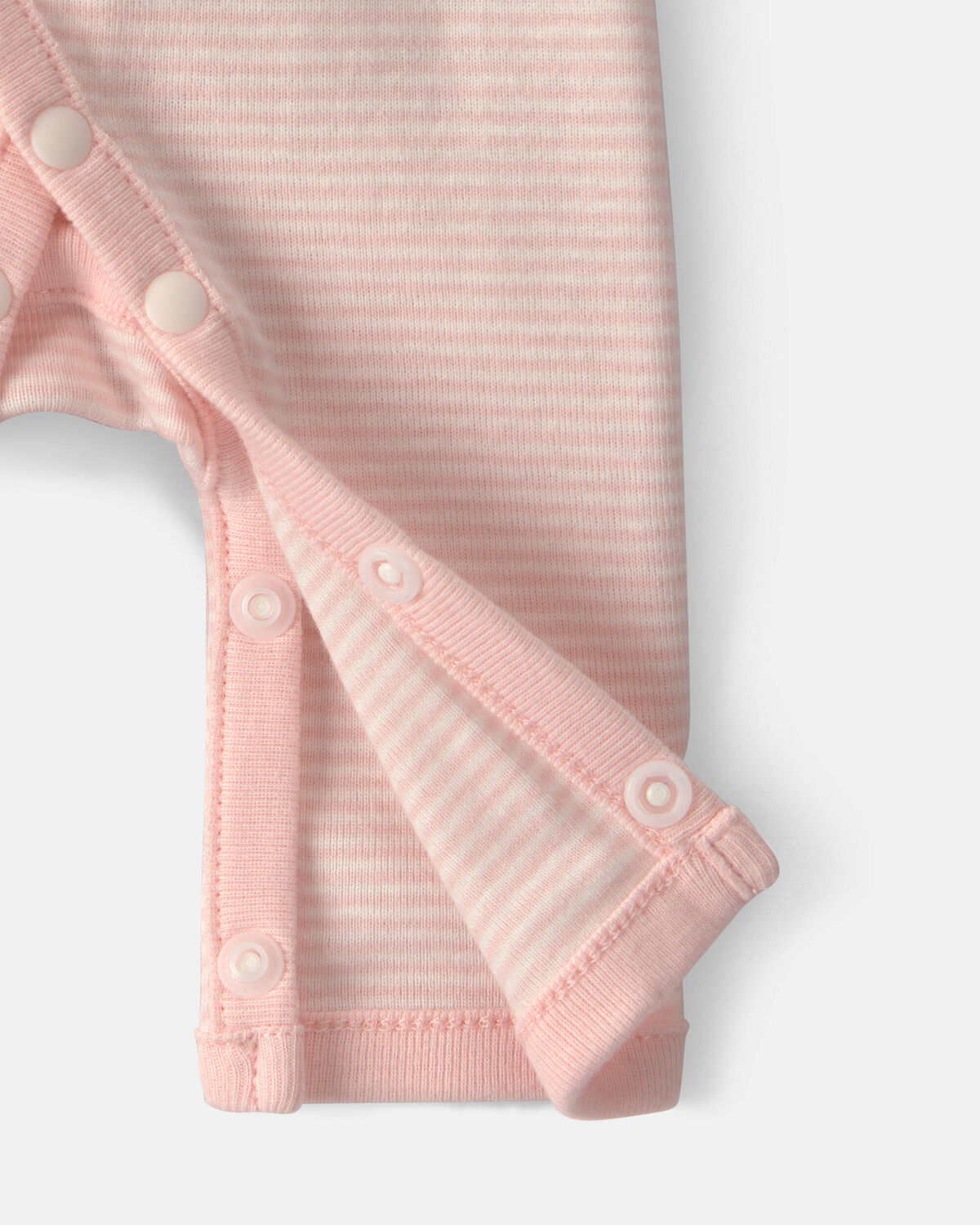 Baby Girl Striped 100% Cotton Sleep & Play Pajama - Pink - Image 3