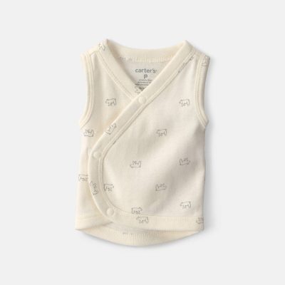 Baby Bear Side-Snap Tank - Cream